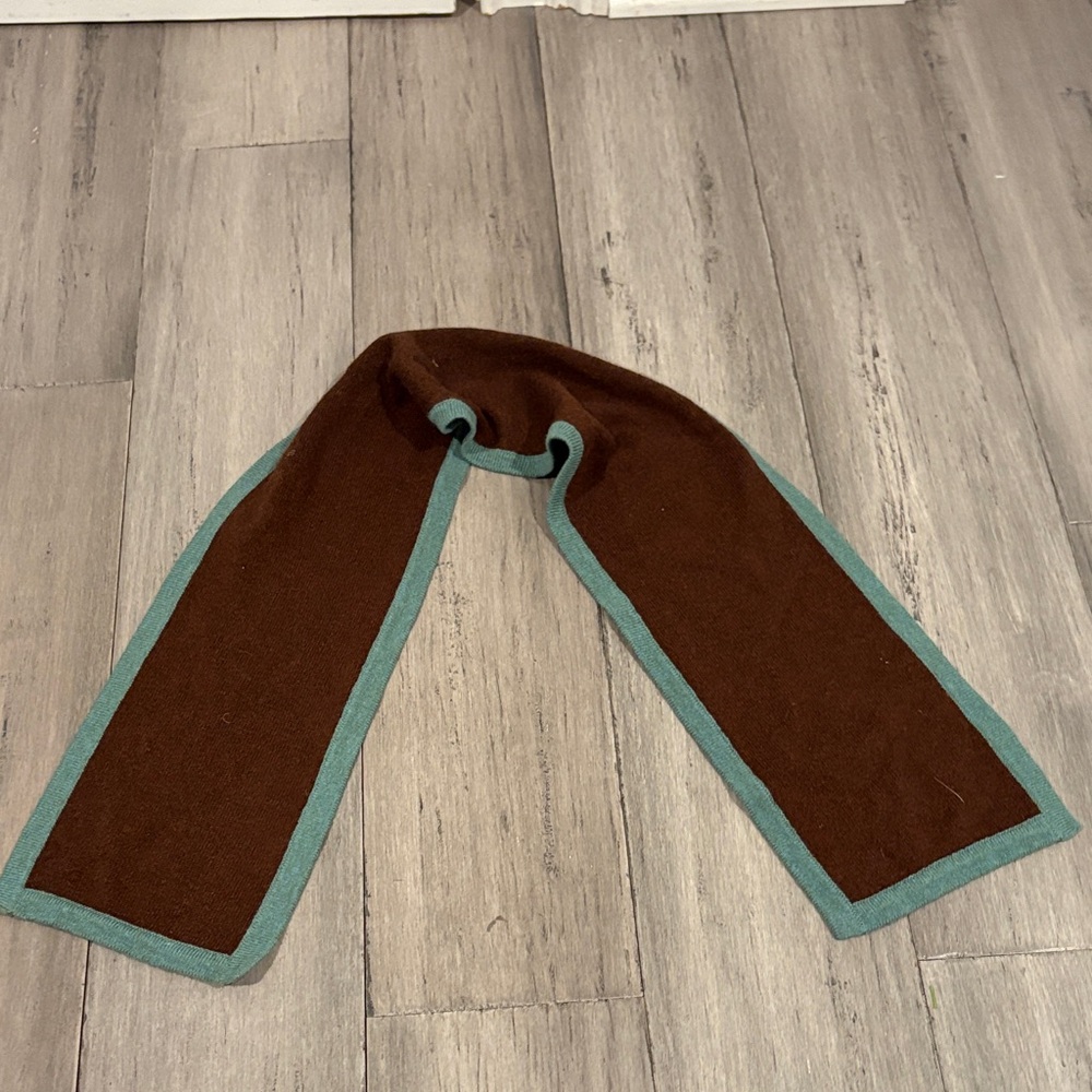 Brown and Green Cashmere Scarf